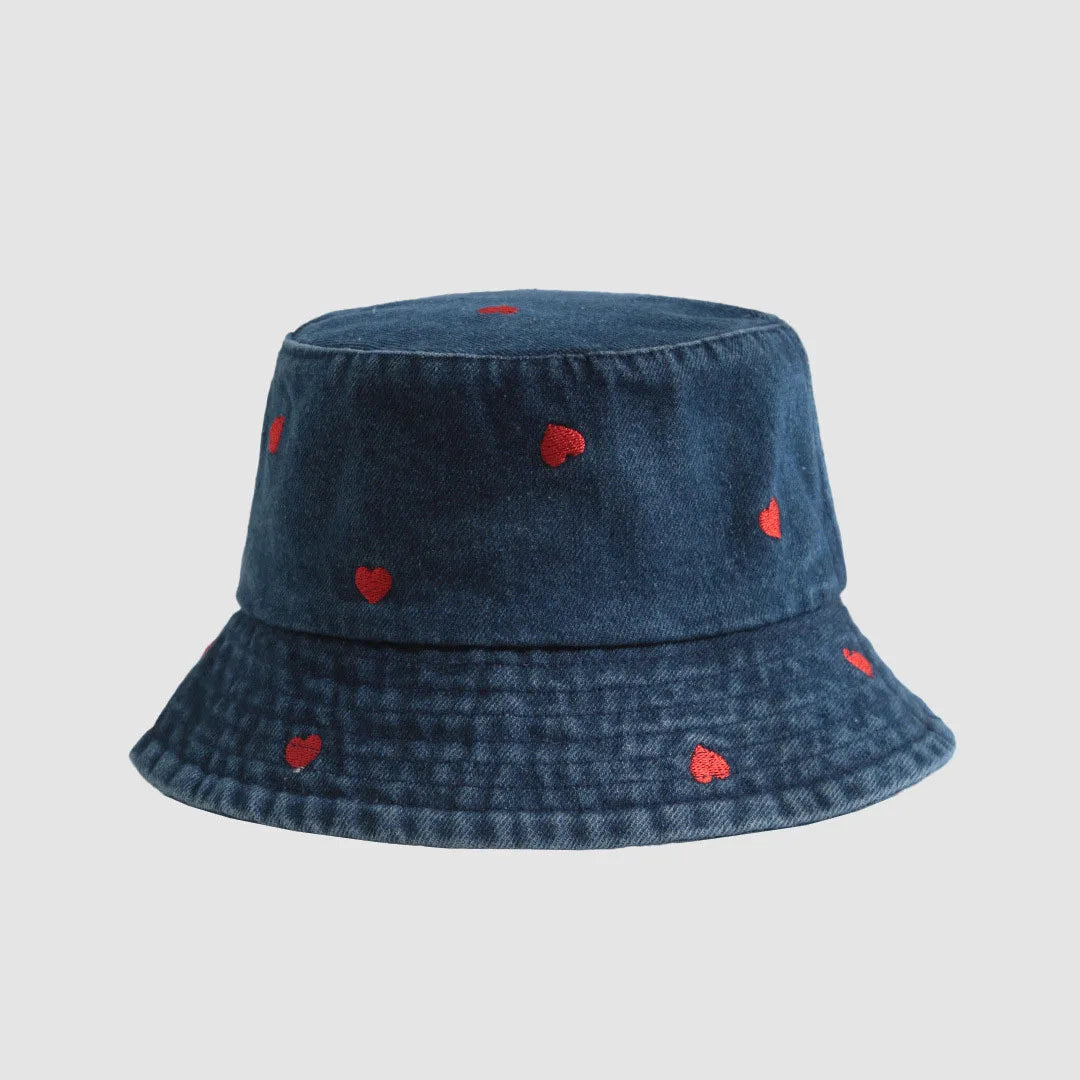 Embroidery Denim Bucket Hat