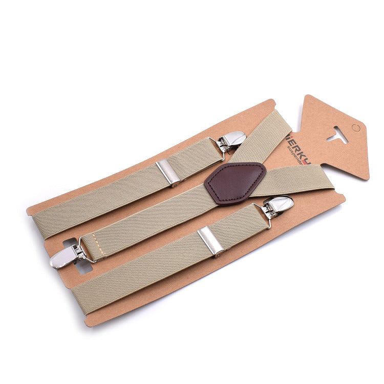 Unisex Adjustable 3-Clip Suspenders with Elastic Straps