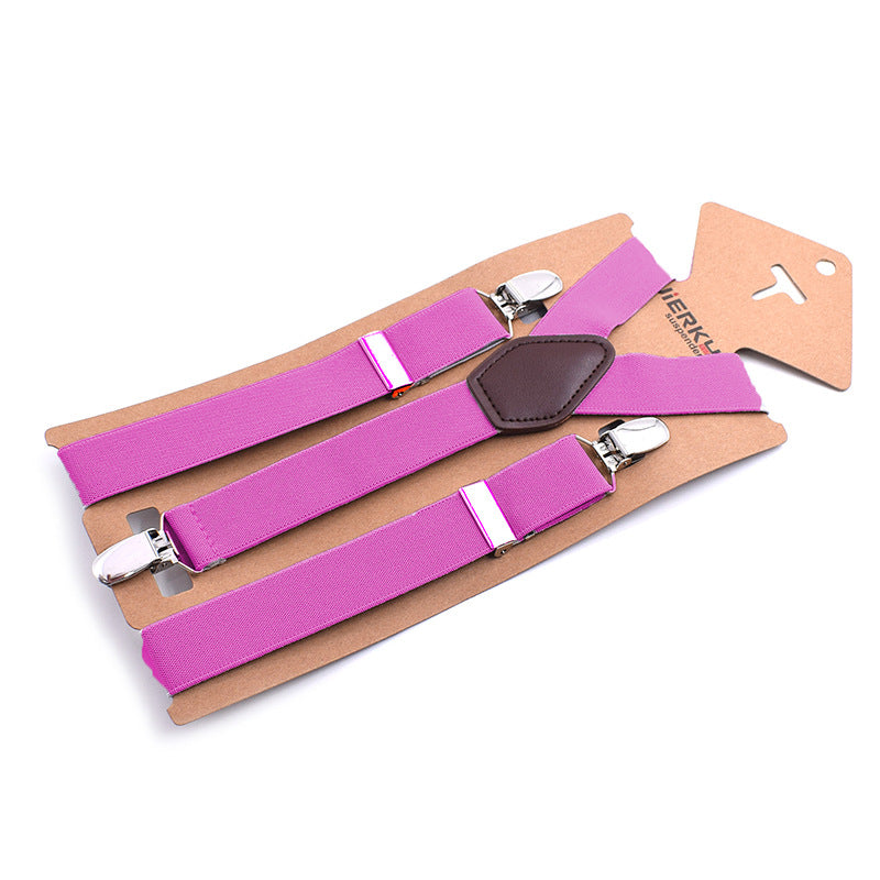 Unisex Adjustable 3-Clip Suspenders with Elastic Straps