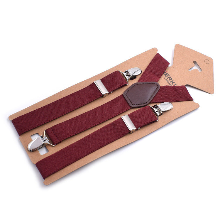 Unisex Adjustable 3-Clip Suspenders with Elastic Straps