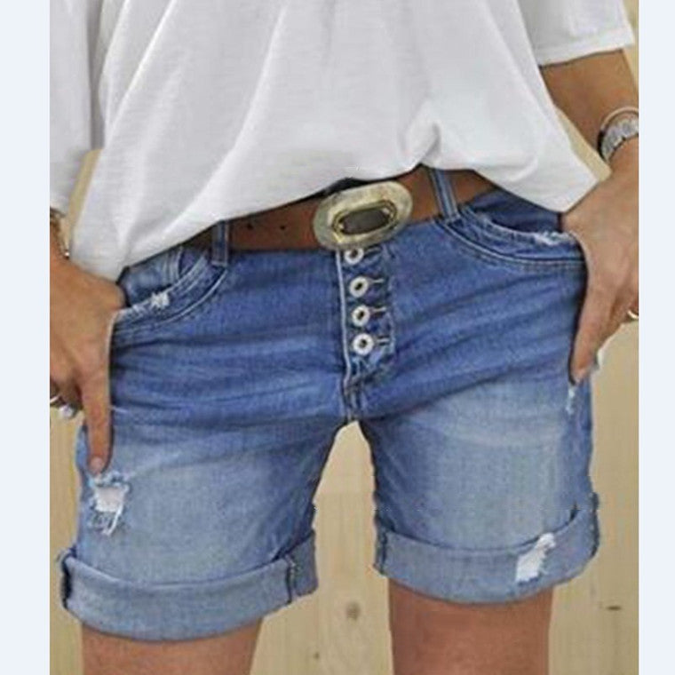 Women's Distressed Denim Shorts