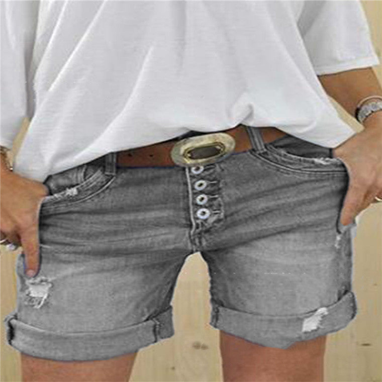Women's Distressed Denim Shorts