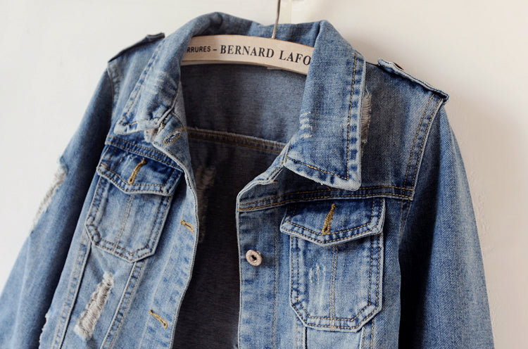 Women's Ripped Denim Jacket