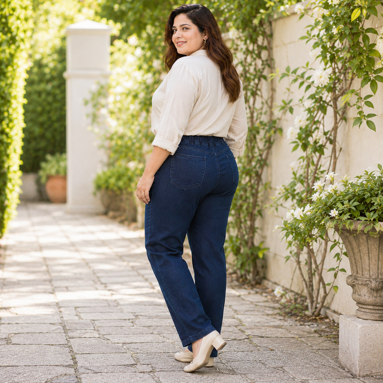 High Waist Stretch Plus Size Denim Jeans