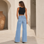 High Waist Wide Leg Women's Denim Jeans