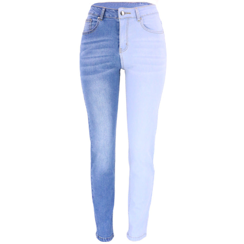 Contrasting Colours High Rise Skinny Jeans