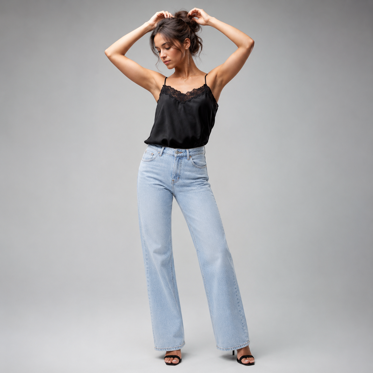 Women's Stretch Denim Wide Leg BBL Jeans - Slimming Fit
