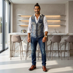 Men's Slim Fit Denim Vest