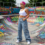 Baggy Straight Leg Cargo Jeans